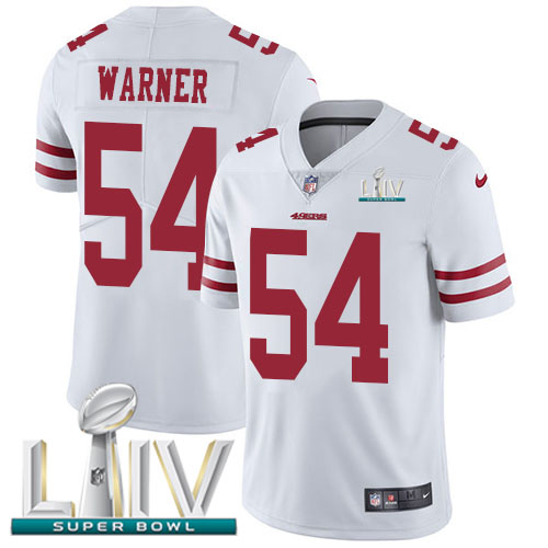 San Francisco 49ers Nike #54 Fred Warner White Super Bowl LIV 2020 Men Stitched NFL Vapor Untouchable Limited Jersey